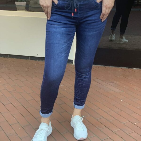 Jewelly jogging jeans donker blauw