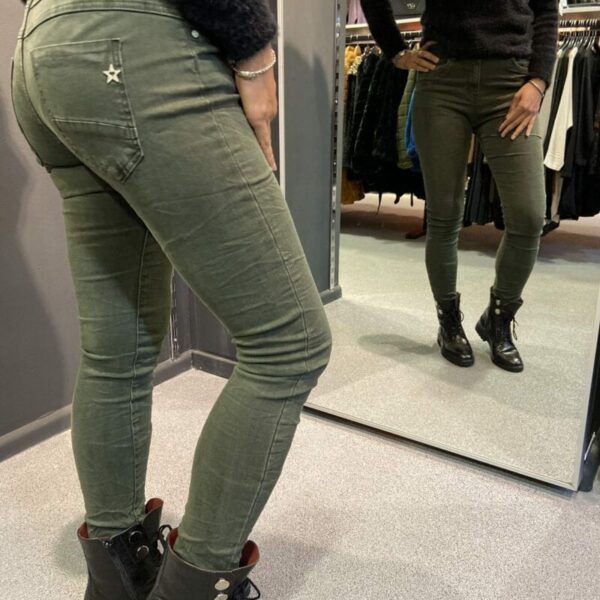 Jewelly jeans leger-groen
