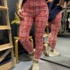 Jewelly jeans check pants rood