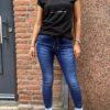 Jewelly jogging jeans met koord blauw