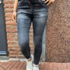 Jewelly jogging jeans met koord zwart grijs