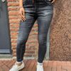 Jewelly jogging jeans met koord zwart grijs