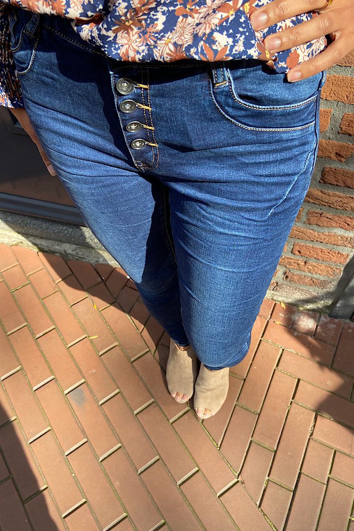 Toxik3 high waist jeans donker blauw