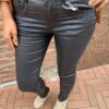 Jewelly leatherlook high waist met ritssluiting zwart