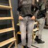 Jewelly jogging jeans met koord grijs