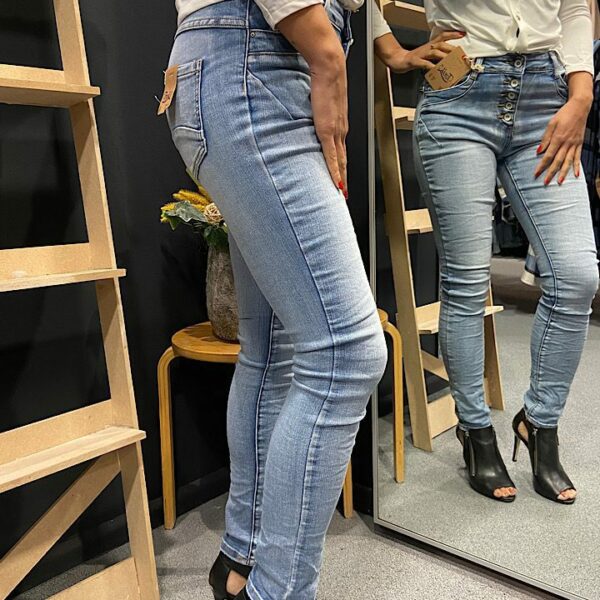 Toxik3 jeans knoopsluiting licht blauw