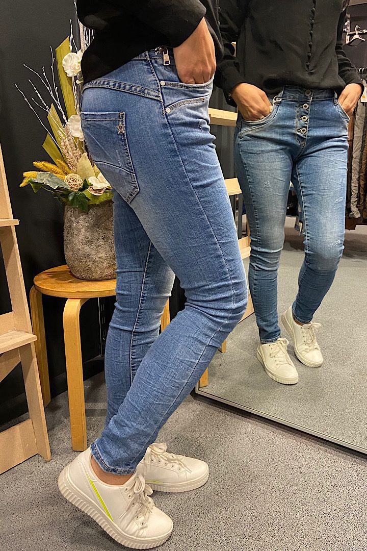 Jewelly Jeans slijtage plekken blauw