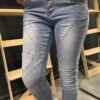 Jewelly Jeans knopensluiting met patchwork licht blauw