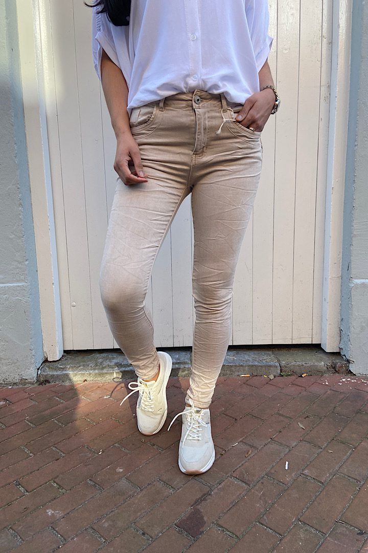 Jewelly Jeans ritssluiting beige
