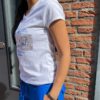 T-Shirt stay beautiful wit/blauw