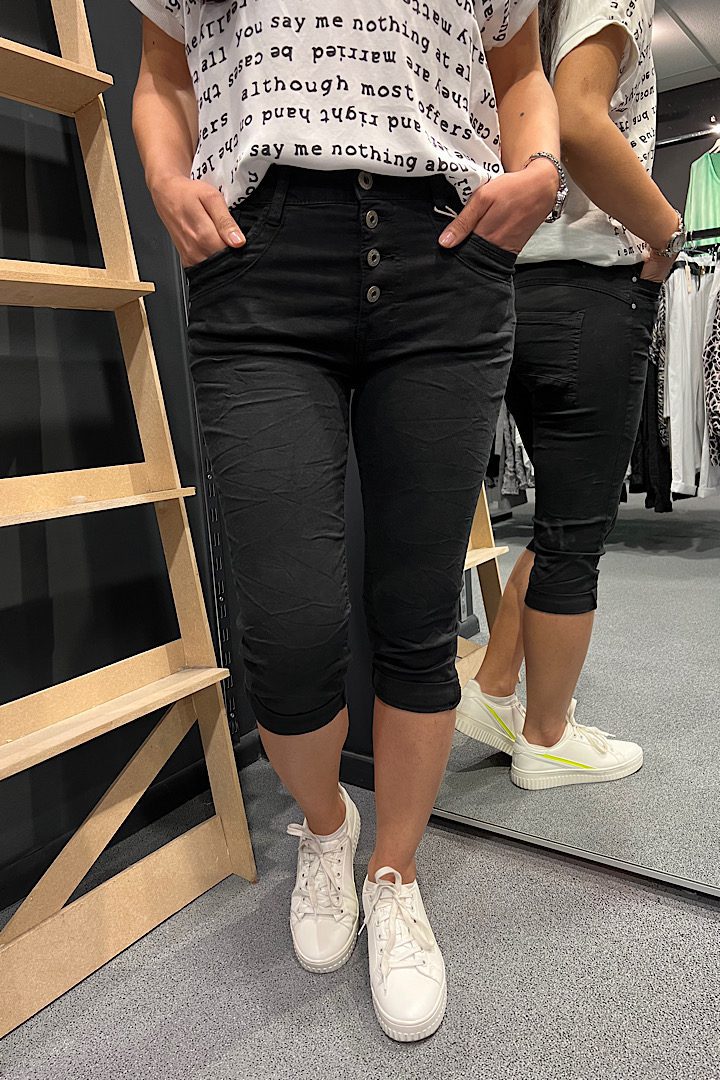 Jewelly Capri jeans zwart