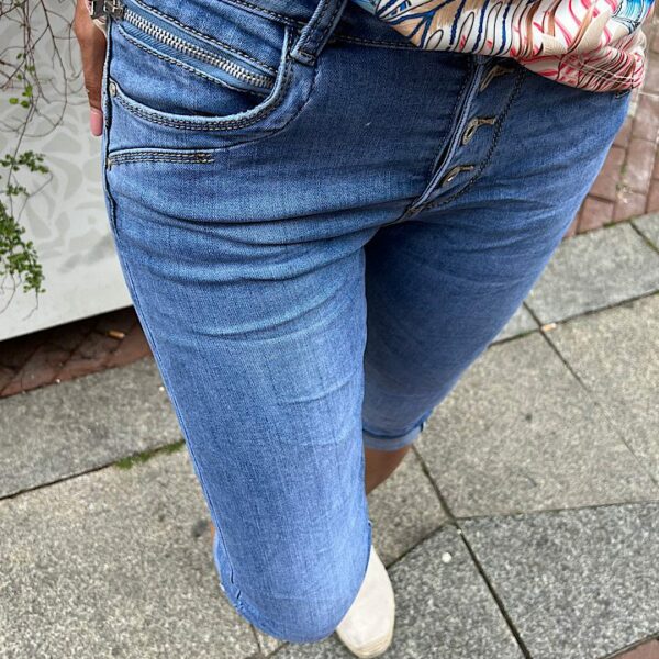 jewelly jeans capri blauw