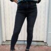 VS Miss high waist jeans met slijtage zwart