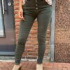 Jewelly high waist jeans legergroen