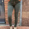 Jewelly high waist jeans legergroen