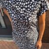 ¨Musthave¨ Travelstof jurk panterprint zwart