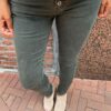 Jewelly high waist jeans legergroen