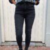 VS Miss high waist jeans met slijtage zwart