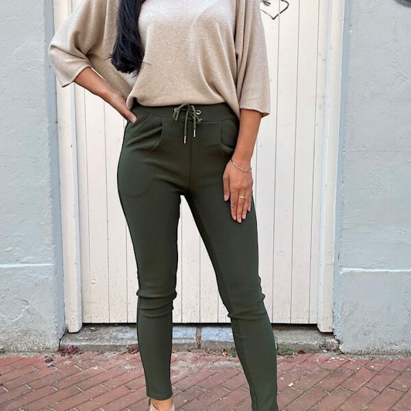 Miss Angelia tregging met aantrekkoord groen