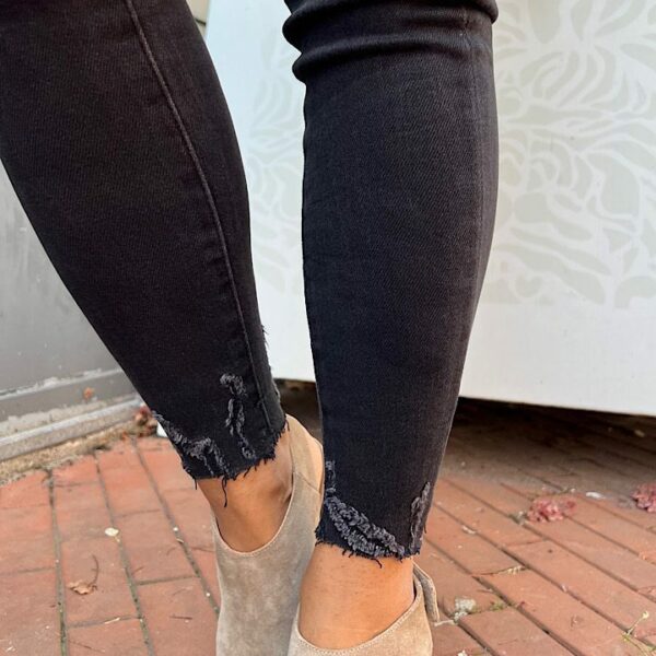 VS Miss high waist jeans met slijtage zwart