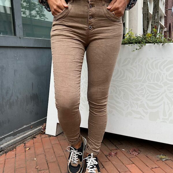 Jewelly Jeans knopensluiting taupe
