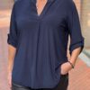 Travel blouse donkerblauw