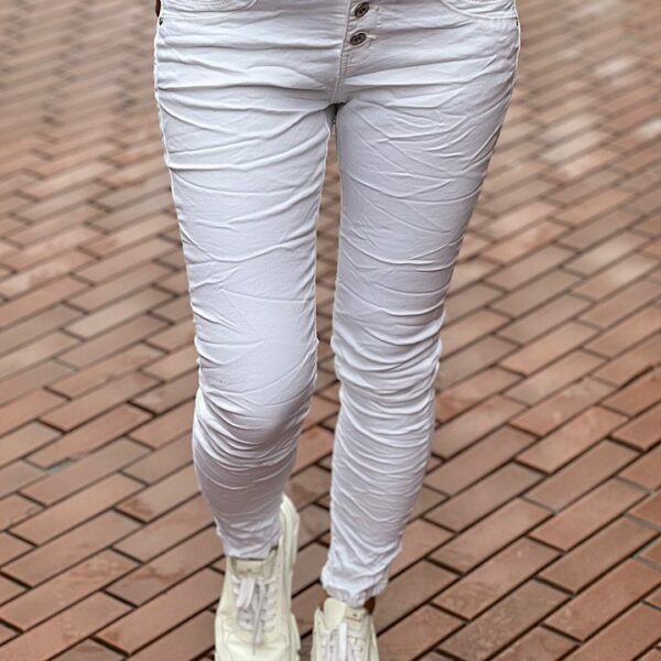 Jewelly jeans met knoopsluiting wit