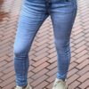 Jewelly jeans met knoopsluiting lichtblauw