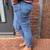 Secret denim jeans met slijtage blauw