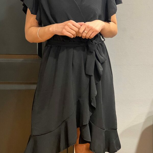 Overslag jurk “Mila” zwart onesize 36/42