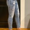 Jewelly high waist jeans met patchwork blauw