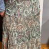 Lange paisley rok zeegroen