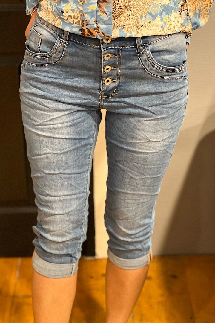jewelly jeans capri blauw