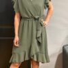 Jurk “Mila” legergroen onesize 36/42