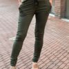 Travelstof broek ´Made By Milaan´ legergroen