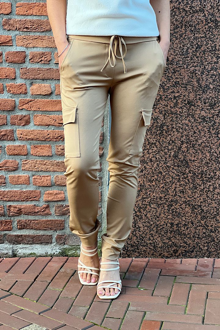 Travelstof cargo broek Made by Milan beige