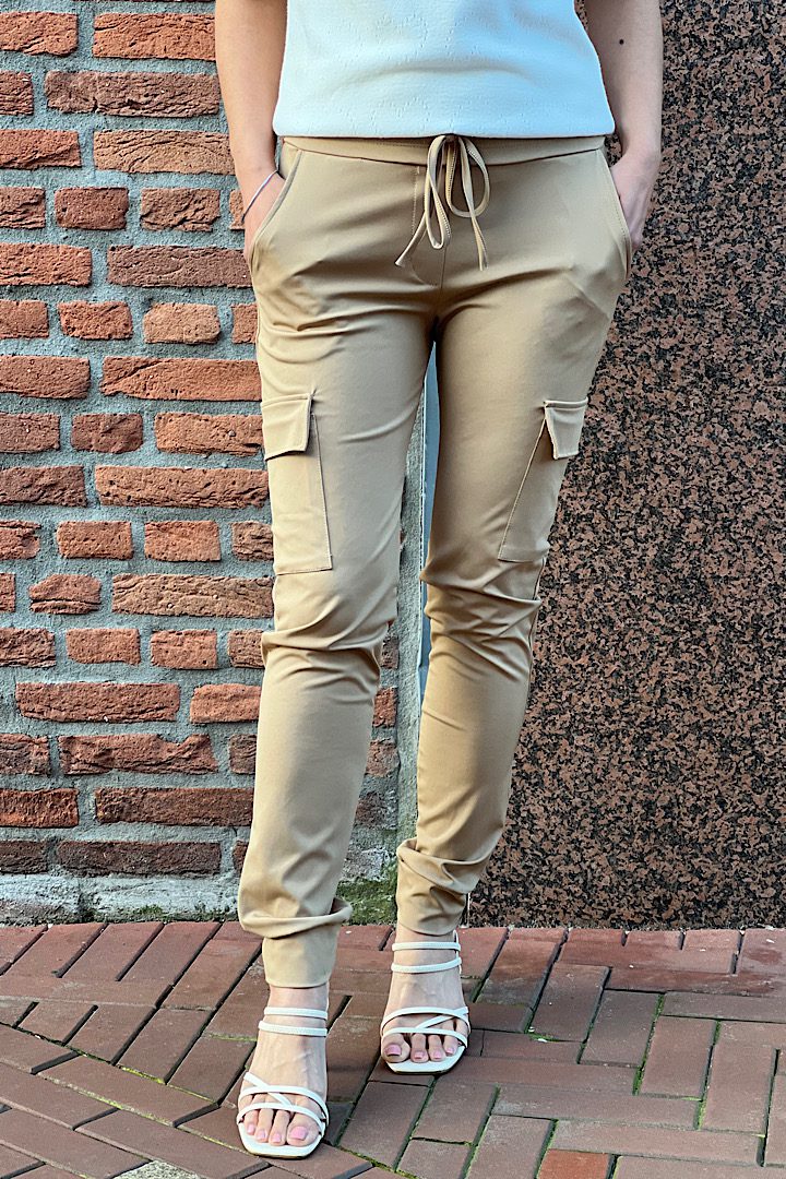 Travelstof cargo broek Made by Milan beige