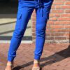 Travelstof cargo broek Made by Milaan kobalt blauw