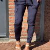 Travelstof cargo broek Made by Milaan donker blauw