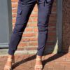 Travelstof cargo broek Made by Milaan donker blauw