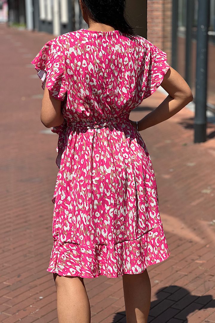 Overslag jurk “Monica” roze onesize 36/42