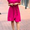 Jurk “Mila” fuchsia onesize 36/42