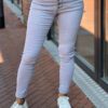 Jewelly high waist jeans met knopensluiting licht-grijs