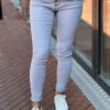 Jewelly high waist jeans met knopensluiting licht-grijs