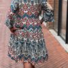 Losvallende Bohemain viscose jurk patrol
