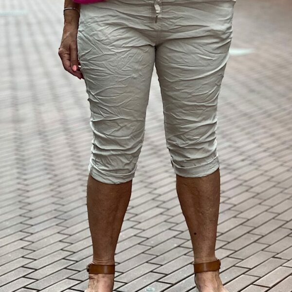 Basic Capri Stretch broek Beige One Size 44/48