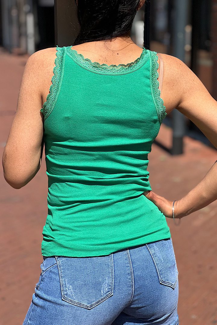 Tanktop & hemd met lace groen