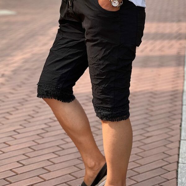 Capri Stretchbroek met kant zwart One Size 38/42