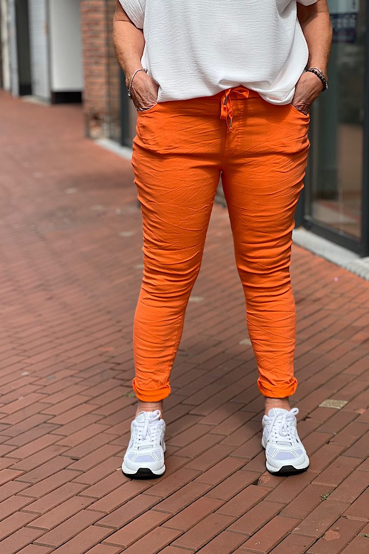 Basic stretchbroek oranje One Size 38/44