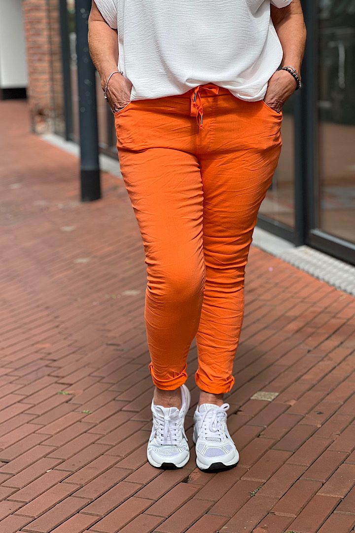 Basic stretchbroek oranje One Size 38/44